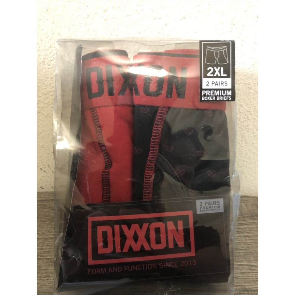 Dixxon Premium Boxers Two Pair-One Red, One Black/Red Rivet Print Size 2XL